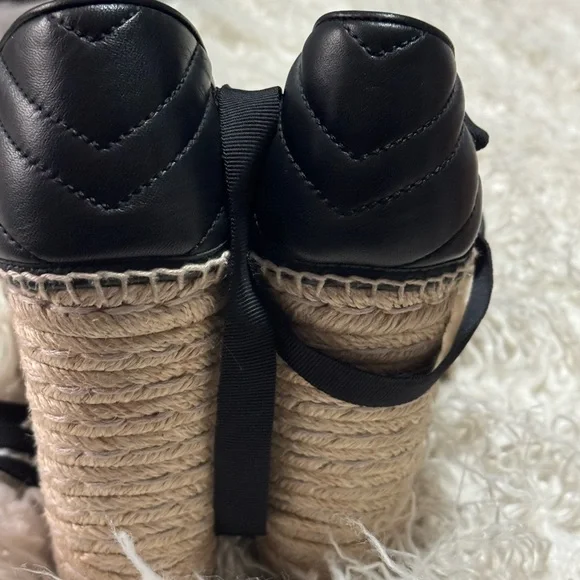 Gucci Black and Gold Espadrilles with Iconic GG Logo sz39 - Picture 3 of 9